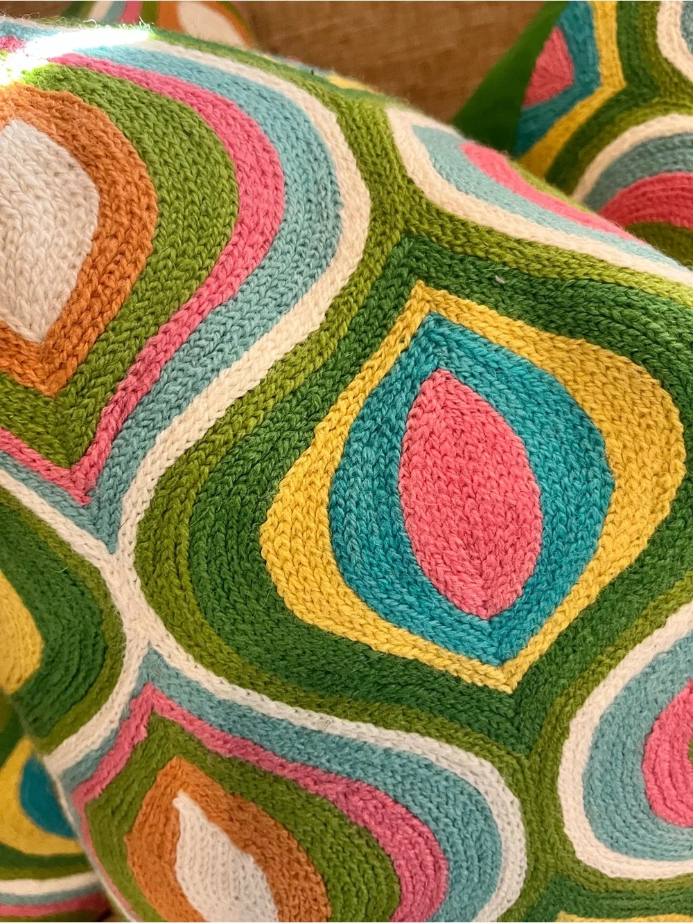 YaYa & Co Green Multi-Color Geometric Throw Pillow Pair set of 2